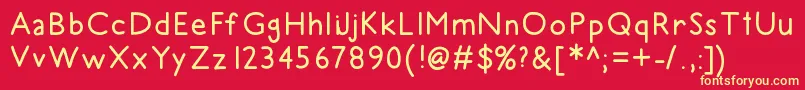 HelloRecess Font – Yellow Fonts on Red Background