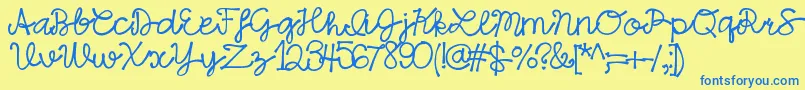 HelloSansaNorth Font – Blue Fonts on Yellow Background