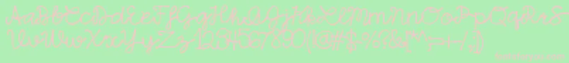 HelloSansaNorth Font – Pink Fonts on Green Background