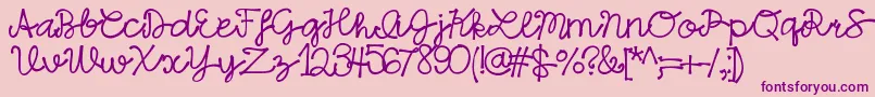 HelloSansaNorth Font – Purple Fonts on Pink Background