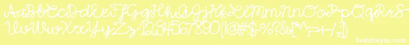 HelloSansaNorth Font – White Fonts on Yellow Background