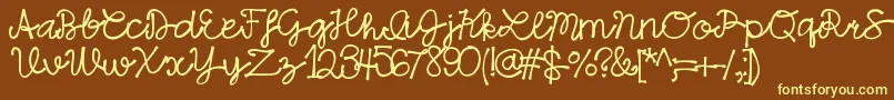 HelloSansaNorth Font – Yellow Fonts on Brown Background