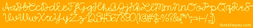 HelloSansaNorth Font – Yellow Fonts on Orange Background