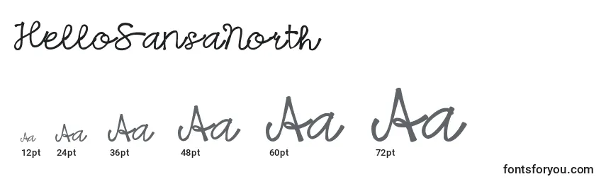 HelloSansaNorth Font Sizes