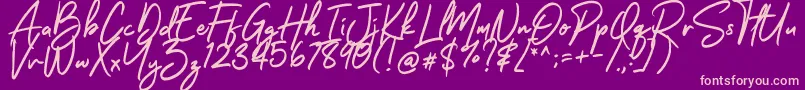 HelloSanttiny Font – Pink Fonts on Purple Background