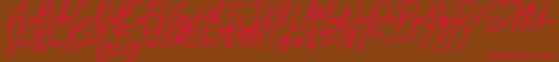 HelloSanttiny Font – Red Fonts on Brown Background