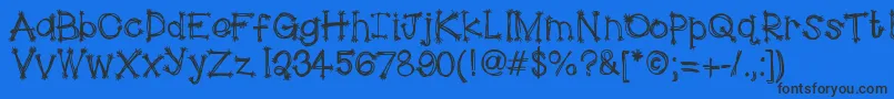 HelloScarecrow Font – Black Fonts on Blue Background