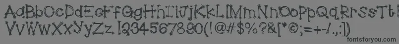 フォントHelloScarecrow – 黒い文字の灰色の背景