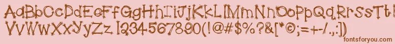 HelloScarecrow Font – Brown Fonts on Pink Background