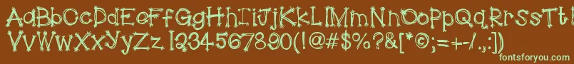 HelloScarecrow Font – Green Fonts on Brown Background