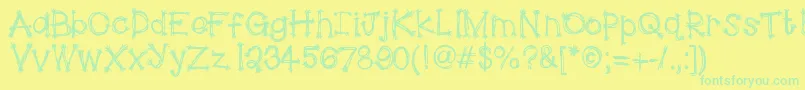 HelloScarecrow Font – Green Fonts on Yellow Background