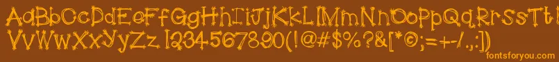 HelloScarecrow Font – Orange Fonts on Brown Background