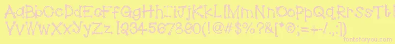 HelloScarecrow Font – Pink Fonts on Yellow Background