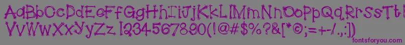 HelloScarecrow-Schriftart – Violette Schriften auf grauem Hintergrund