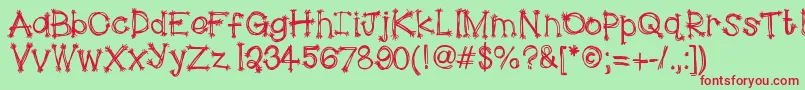 HelloScarecrow Font – Red Fonts on Green Background