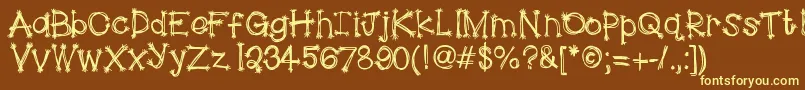 HelloScarecrow Font – Yellow Fonts on Brown Background