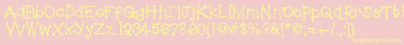 HelloScarecrow-Schriftart – Gelbe Schriften auf rosa Hintergrund