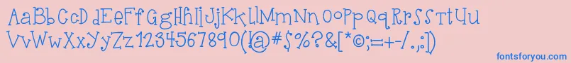 HelloSuhKurity Font – Blue Fonts on Pink Background