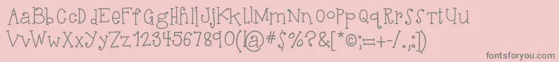 HelloSuhKurity-Schriftart – Graue Schriften auf rosa Hintergrund