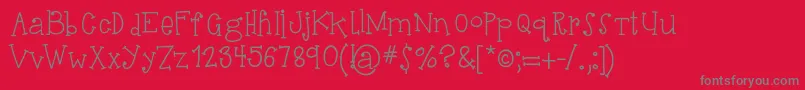 フォントHelloSuhKurity – 赤い背景に灰色の文字