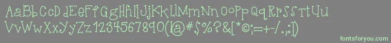 HelloSuhKurity-fontti – vihreät fontit harmaalla taustalla