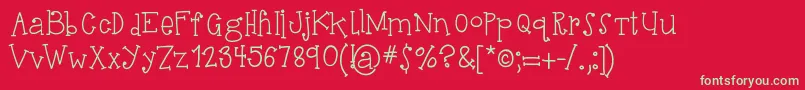 HelloSuhKurity Font – Green Fonts on Red Background