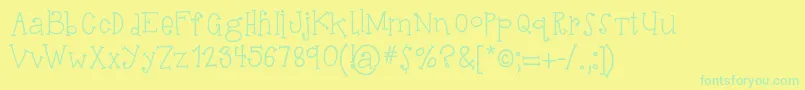 Police HelloSuhKurity – polices vertes sur fond jaune