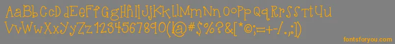 HelloSuhKurity-Schriftart – Orangefarbene Schriften auf grauem Hintergrund