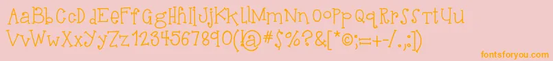 HelloSuhKurity Font – Orange Fonts on Pink Background