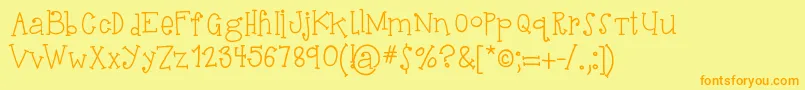 HelloSuhKurity Font – Orange Fonts on Yellow Background