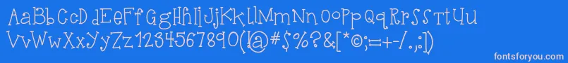 HelloSuhKurity Font – Pink Fonts on Blue Background