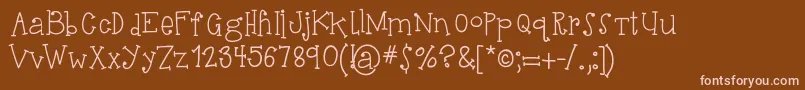 HelloSuhKurity Font – Pink Fonts on Brown Background