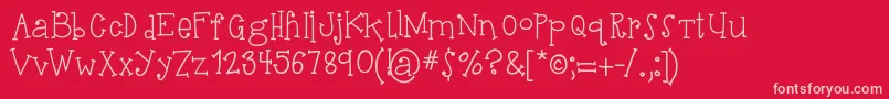 HelloSuhKurity Font – Pink Fonts on Red Background