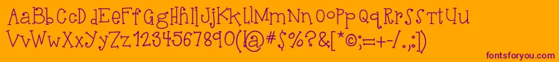 HelloSuhKurity Font – Purple Fonts on Orange Background