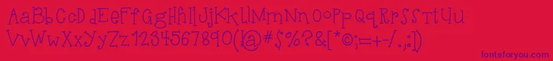 HelloSuhKurity Font – Purple Fonts on Red Background