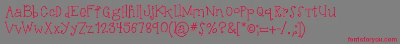 HelloSuhKurity Font – Red Fonts on Gray Background