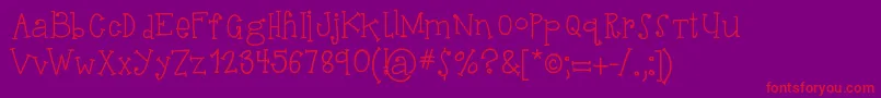Fonte HelloSuhKurity – fontes vermelhas em um fundo violeta