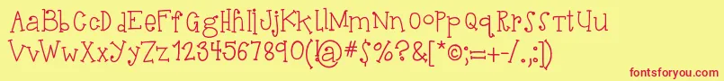 HelloSuhKurity Font – Red Fonts on Yellow Background