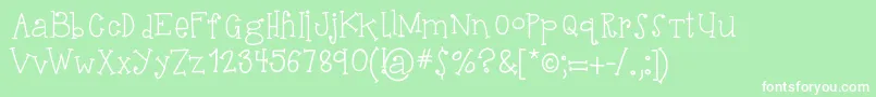 フォントHelloSuhKurity – 緑の背景に白い文字