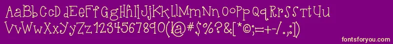 HelloSuhKurity Font – Yellow Fonts on Purple Background