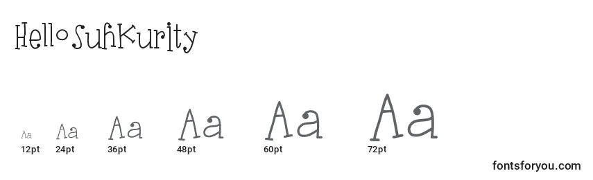 HelloSuhKurity Font Sizes
