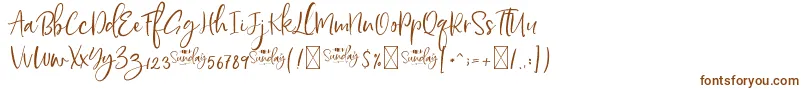 HelloSundayDEMO Font – Brown Fonts on White Background