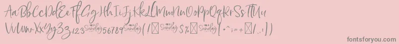 HelloSundayDEMO Font – Gray Fonts on Pink Background