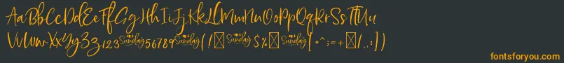 HelloSundayDEMO Font – Orange Fonts on Black Background