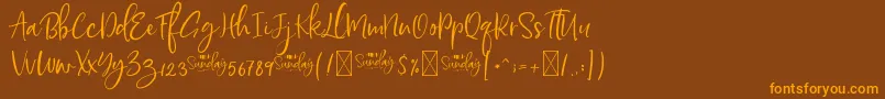 HelloSundayDEMO Font – Orange Fonts on Brown Background