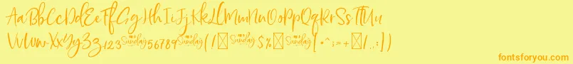 HelloSundayDEMO Font – Orange Fonts on Yellow Background