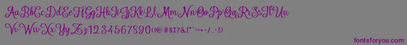 Шрифт HelloSweety – фиолетовые шрифты на сером фоне