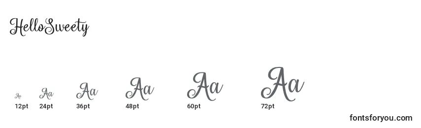 HelloSweety Font Sizes