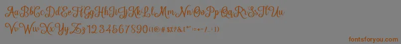 Подробнее о шрифте HelloSweety Шрифт HelloSweety – коричневые шрифты на сером фоне