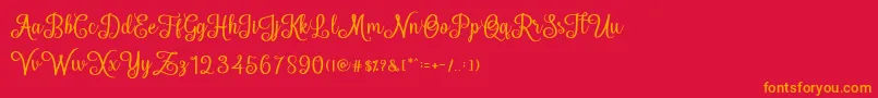 HelloSweety Font – Orange Fonts on Red Background